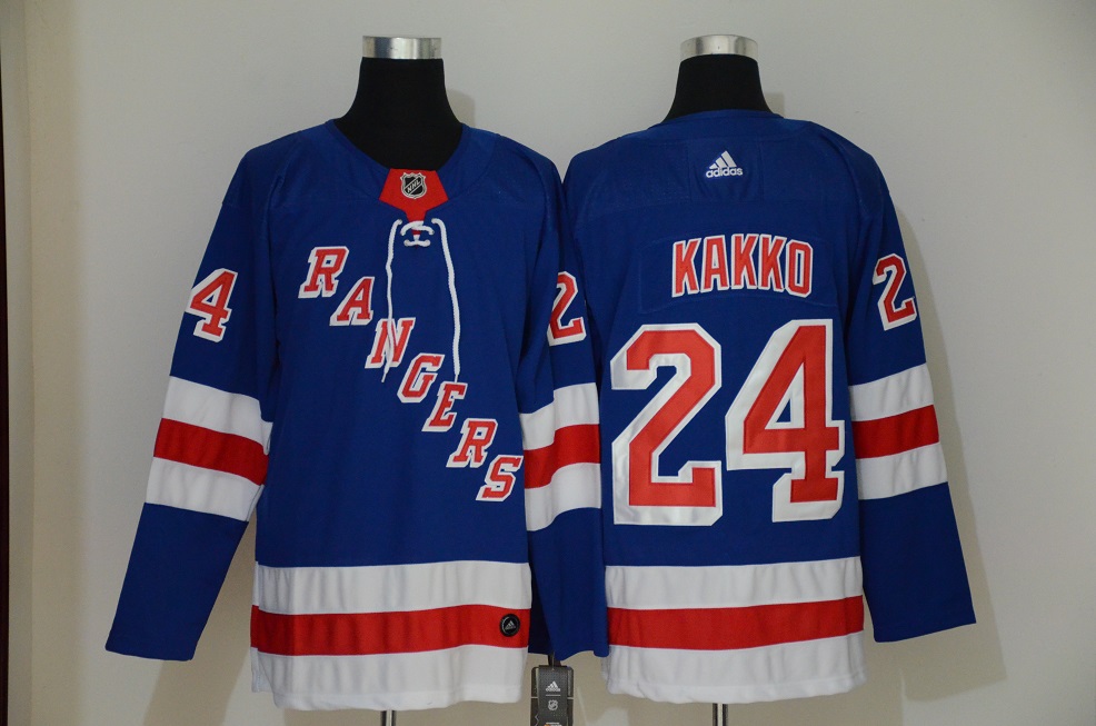 Men's New York Rangers #24 Kaapo Kakko Blue Breakaway Stitched NHL Jersey